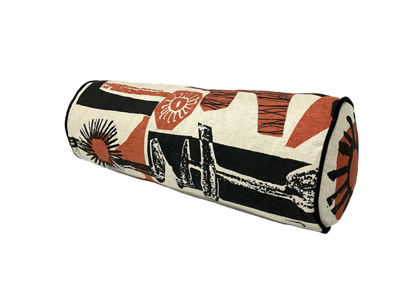 'Figures' I Round Bolster Cushion