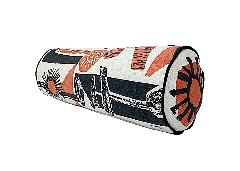 'Figures' I Round Bolster Cushion